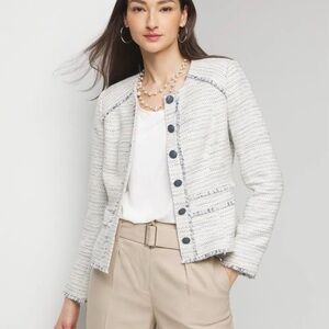White House Black Market space due Ivory Tweed Blazer